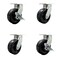 Service Caster 8'' Heavy Duty Phenolic Wheel Swivel Caster Set 2 Swivel Locks 2 Brakes, 4PK CRAN-SCC-KP92S830-PHR-BSL-2-SLB-2 - alternate 1